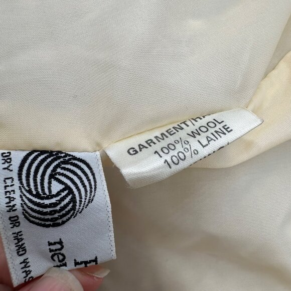 Vintage Womens Medium Wool Coat Jacket Cream Eider Knit Iceland Made In Scotland - Picture 5 of 8